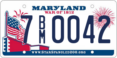 MD license plate 7BM0042