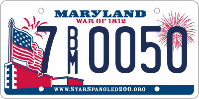 MD license plate 7BM0050