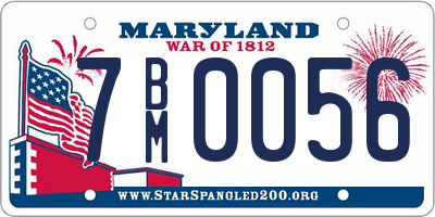 MD license plate 7BM0056