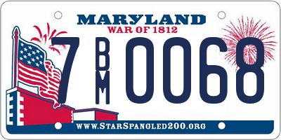 MD license plate 7BM0068