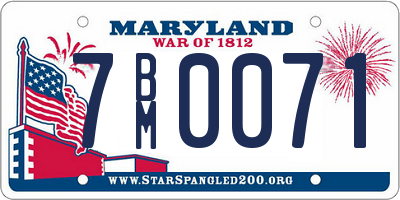 MD license plate 7BM0071