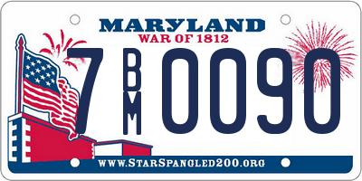 MD license plate 7BM0090