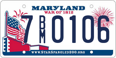 MD license plate 7BM0106