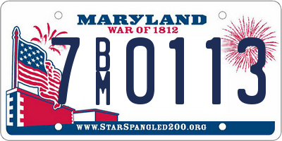 MD license plate 7BM0113
