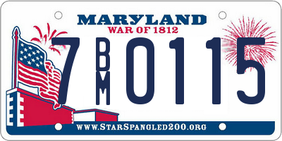 MD license plate 7BM0115