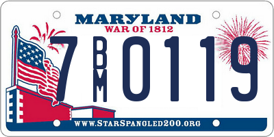 MD license plate 7BM0119