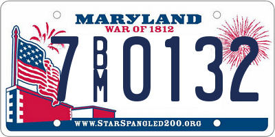 MD license plate 7BM0132