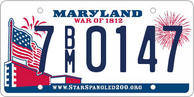 MD license plate 7BM0147