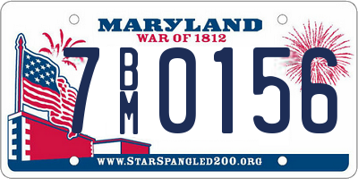 MD license plate 7BM0156