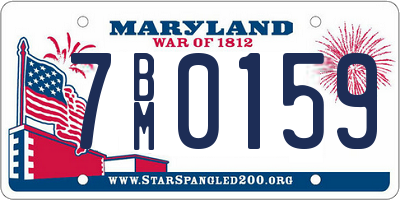 MD license plate 7BM0159