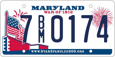 MD license plate 7BM0174