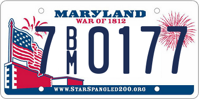 MD license plate 7BM0177