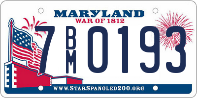 MD license plate 7BM0193