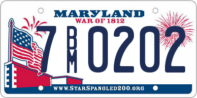 MD license plate 7BM0202