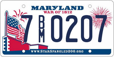 MD license plate 7BM0207