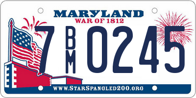 MD license plate 7BM0245