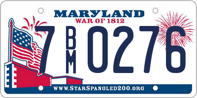 MD license plate 7BM0276