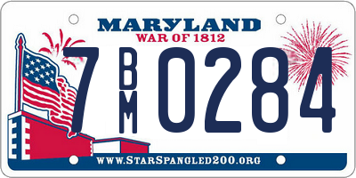 MD license plate 7BM0284
