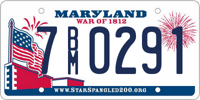 MD license plate 7BM0291