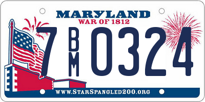 MD license plate 7BM0324
