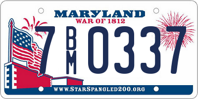 MD license plate 7BM0337