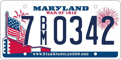MD license plate 7BM0342