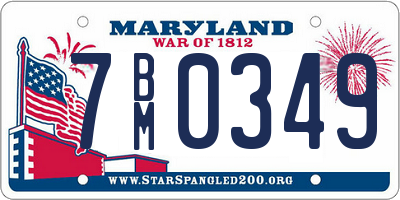 MD license plate 7BM0349