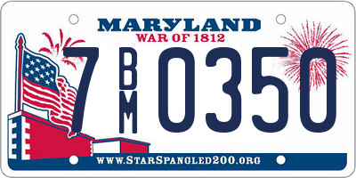 MD license plate 7BM0350