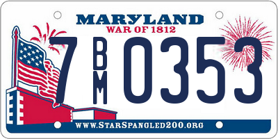 MD license plate 7BM0353