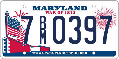 MD license plate 7BM0397