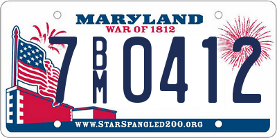 MD license plate 7BM0412