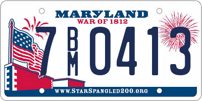 MD license plate 7BM0413
