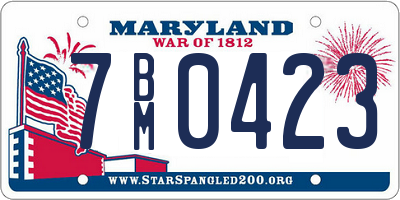 MD license plate 7BM0423