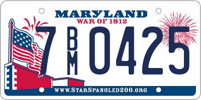MD license plate 7BM0425