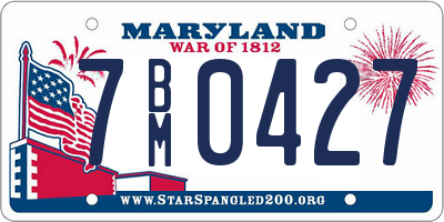 MD license plate 7BM0427