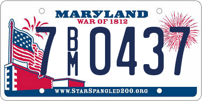 MD license plate 7BM0437