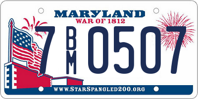MD license plate 7BM0507