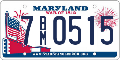 MD license plate 7BM0515