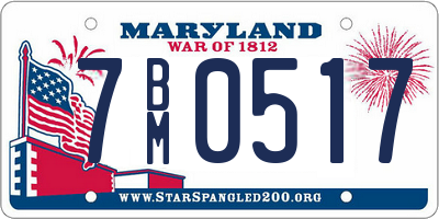 MD license plate 7BM0517