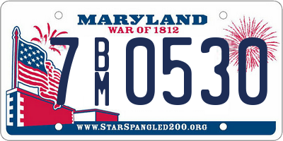 MD license plate 7BM0530