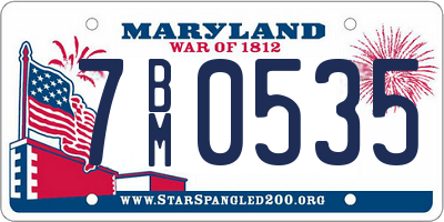 MD license plate 7BM0535