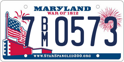 MD license plate 7BM0573