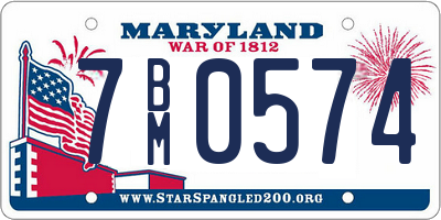 MD license plate 7BM0574