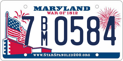 MD license plate 7BM0584