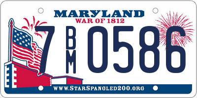 MD license plate 7BM0586