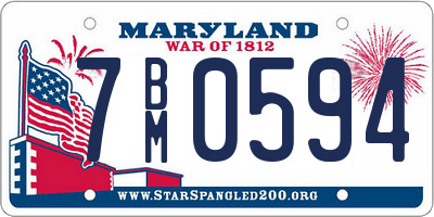 MD license plate 7BM0594