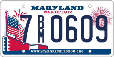 MD license plate 7BM0609