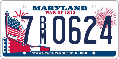MD license plate 7BM0624