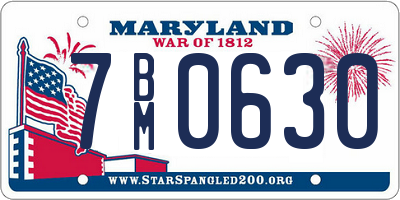 MD license plate 7BM0630