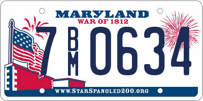 MD license plate 7BM0634
